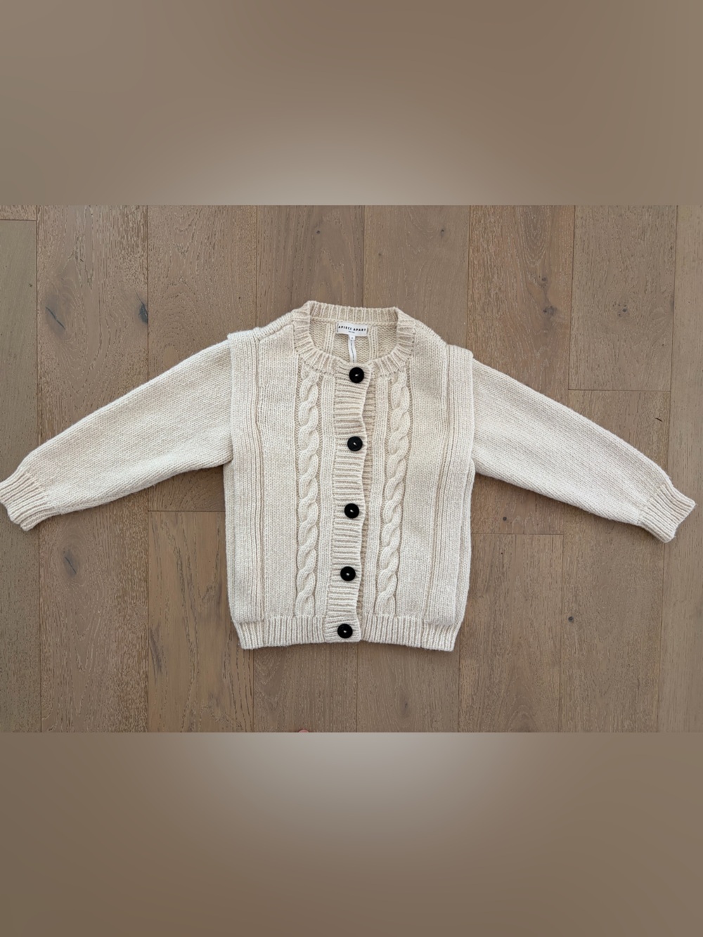 Apiece Apart Cream Cable-Knit Button Wool / Alpaca Cardigan XS - Picture 6 of 10